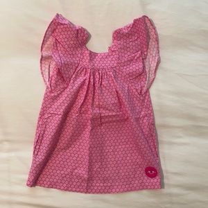 smiling button size 3 pink scallop dress with pockets